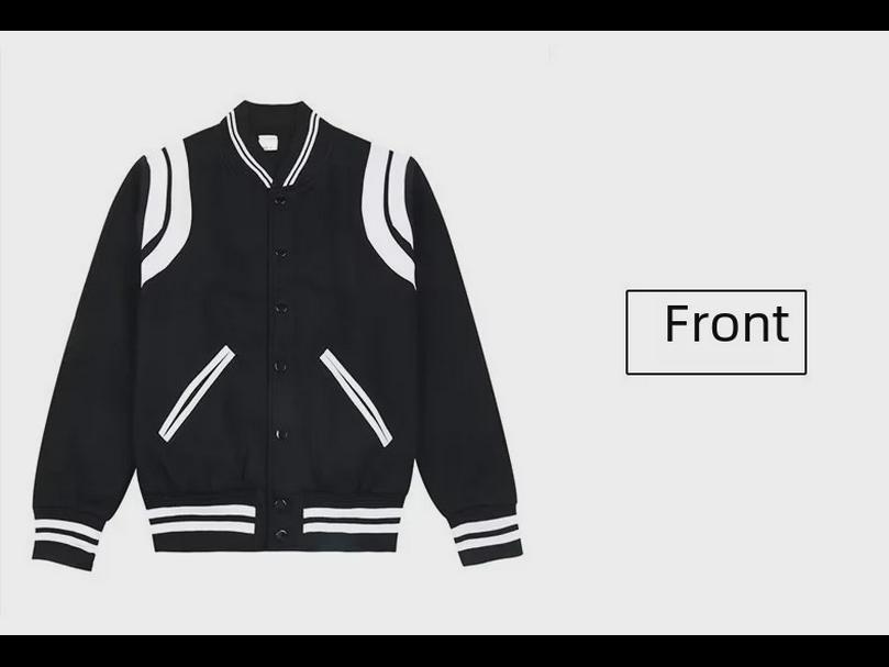 Men's Trendy Japanese-Style Baseball Jacket - Spring/Autumn, Color-Block Design, High-End Casual Sportswear
