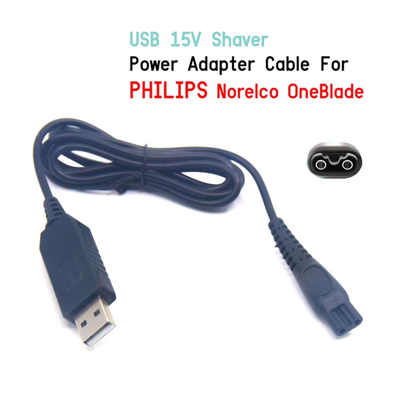 Hq8505 15V Shaver Usb Charger Power Cable For Electric Series 3000 5000 7000 9000 Norelco One Blade Qp6520 Qp6510