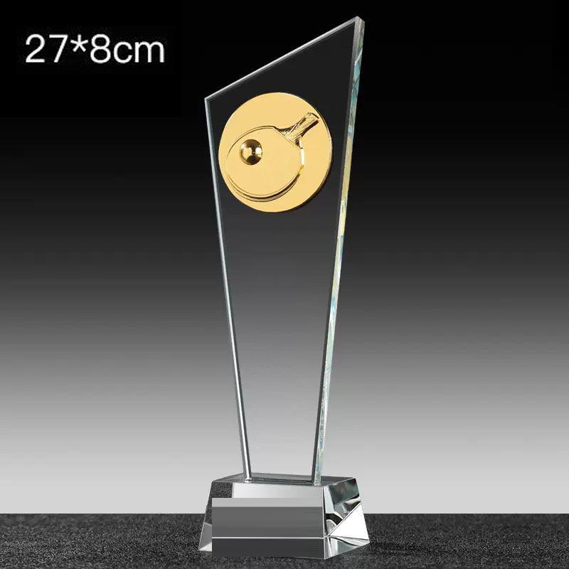 Metal Medal Sports Ball Games for Table Tennis, Marathon Athletic Games, Home Decor Award Souvenir, Carving Crystal Trophy, New