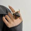 Modischer Eleganter Einzigartiger Geometrischer Quadratischer Statement-Ring für Damen Perfekt für Partys Accessoire