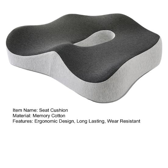 Seat Cushion Ergonomic Design Wear Resistant Soft Breathable Anti-Slip Memory Foam Office Chair Cushion Pillow