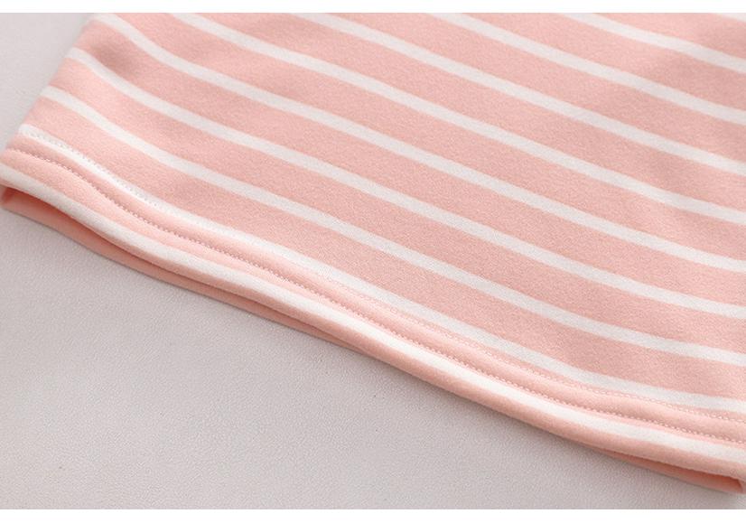 Children's Warm Striped High-Waist Underwear Set for Spring and Autumn - Plus Velvet for Babies, Toddlers, and Kids