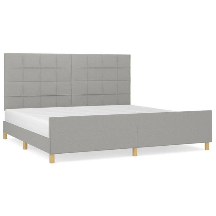 VidaXL Cadre de lit avec tête de lit Gris clair 200x200 cm Tissu 3125081