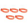 5Pcs Reusable Cable Tie Rubber Cable Strap Fastener Wire Organizer Iron Buckle Orange