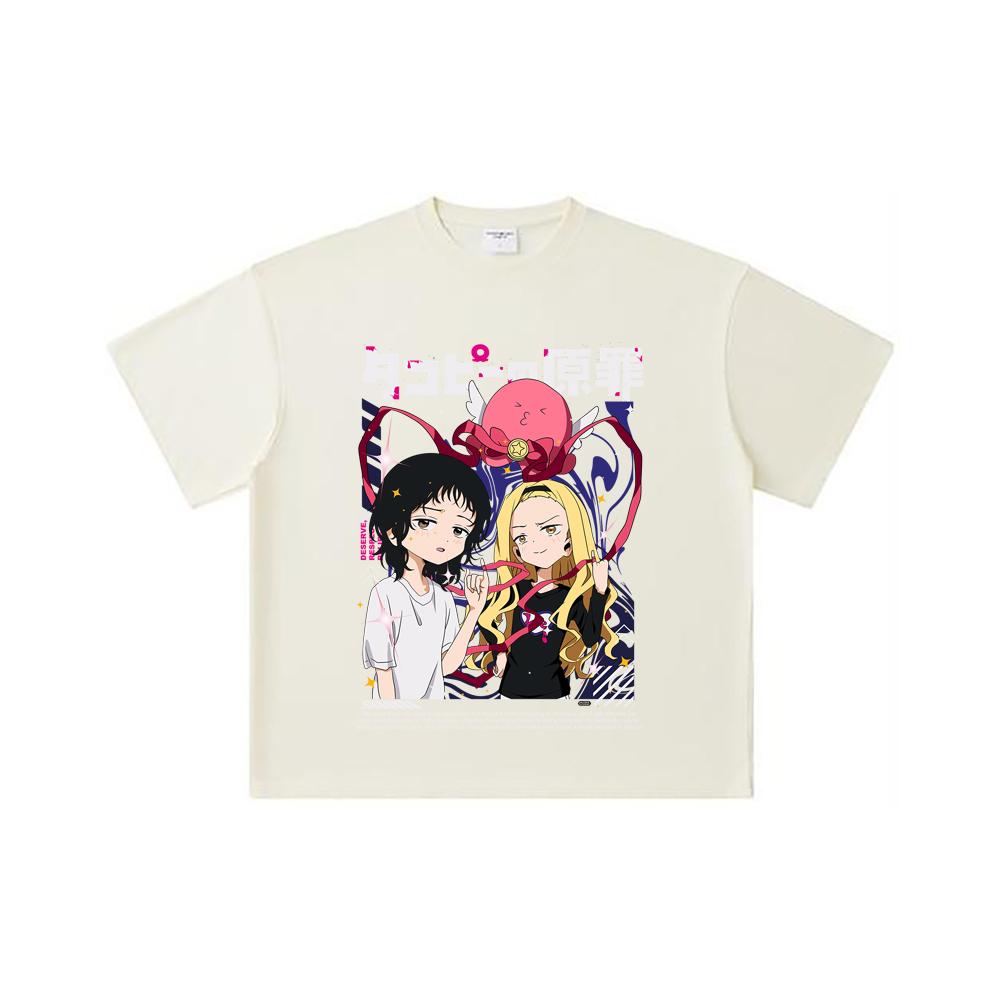 260 GSM Double Yarn 32 Count 100% Cotton Takopis Original Sin V1 Print Unisex Heavy Cotton T Shirt S