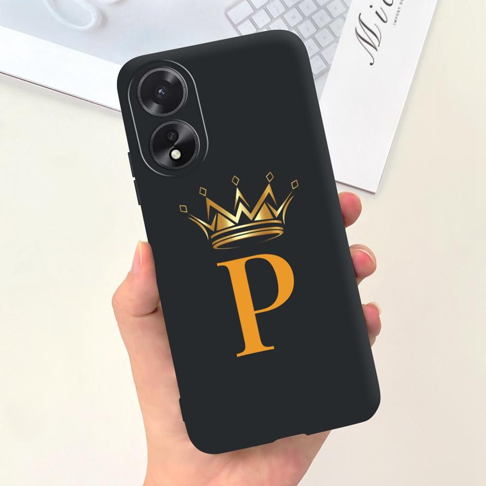 For OPPO A38 4G Case Cute Crown Letters Shockproof Silicone Soft Phone Back Cover For OPPO A18 Funda OPPOA38 A 38 CPH2579 Bumper