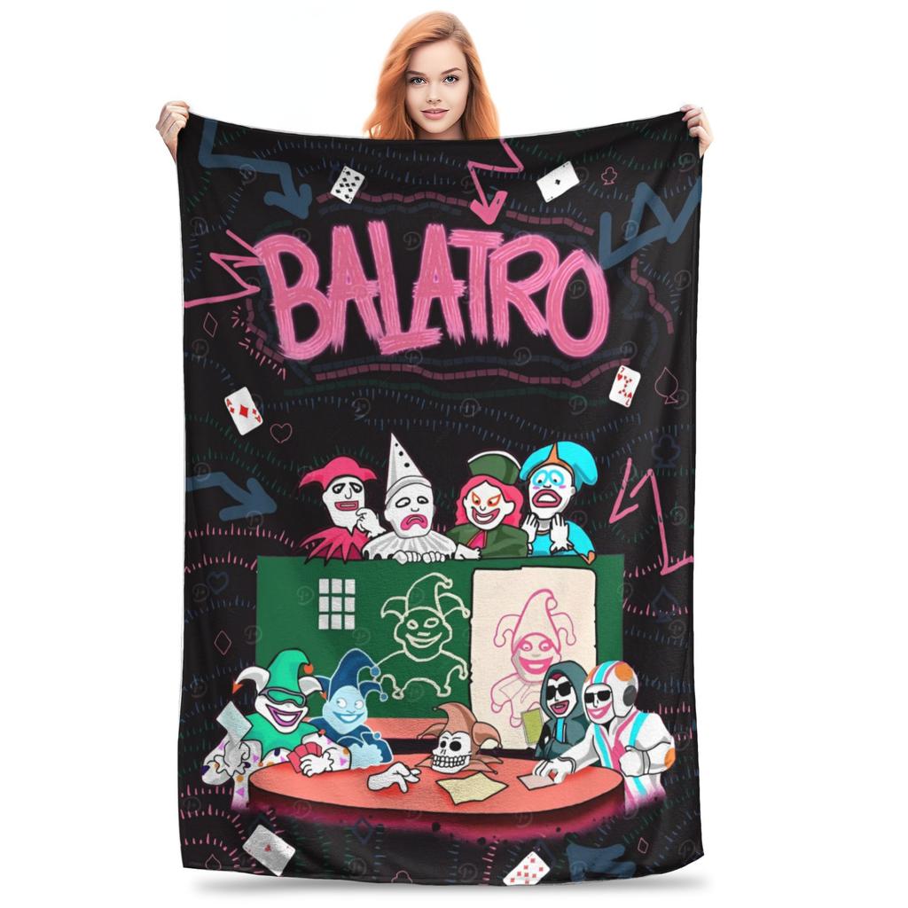 Balatro Playing Card Jocker Lusty Joker Blanket Flannel Multi-Function Soft Throw Blankets For Home Bedroom Plush Thin Quilt
