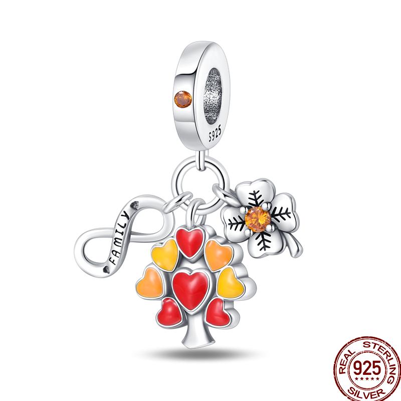 Copper Pumpkin Maple Leaf Squirrel Scarecrow Harvest Autumn Charm Beads Suitable For Pan Original Bracelet