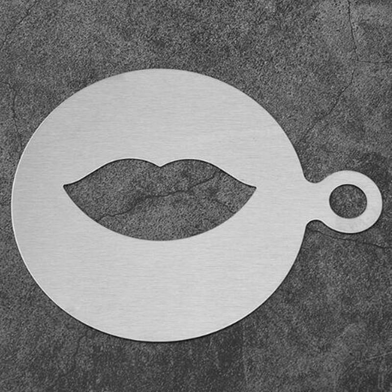 Coffee Latte Art Stencils For Drawing Barista Tools Stainless Steel Coffee Accessories Decorating Foam Shape Cake Baking Mold