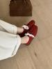 French lace Mary Jane small leather shoes women's 2025 new square head thick heel lace-up ballet retro single shoes