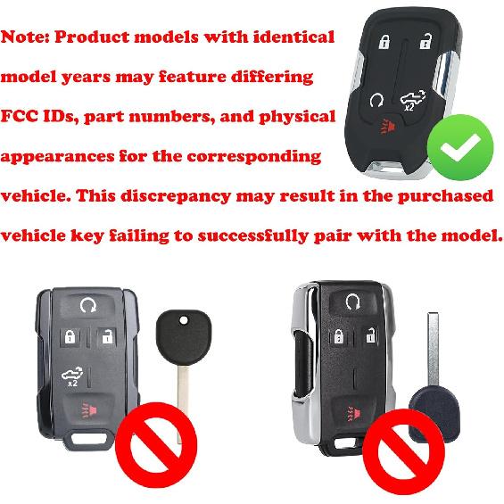 Keyless Entry Remote Control Key Fob Replacement Fits for GMC Sierra 1500 2500 3500 Chevrolet Silverado 1500 2500 3500 HYQ1ES 13522904 13522854