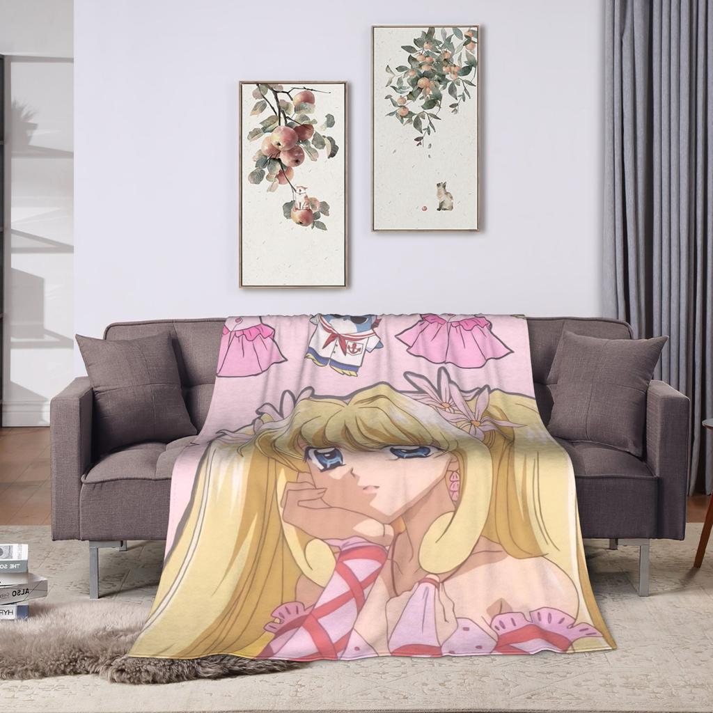 M-Mermaid Melody Pichi Pichi PitchS Blankets Flannel Spring Autumn Lightweight Throw Blanket for Home Outdoor Bedding Throws