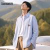 Men's Loose Fit Striped Oxford Long-Sleeve Shirt