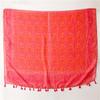 Four Seasons Bohemian Ethnic Style Tourist Sunscreen Shawl Bali Yarn Cotton And Hemp Texture Red Geometric Silk Scarf