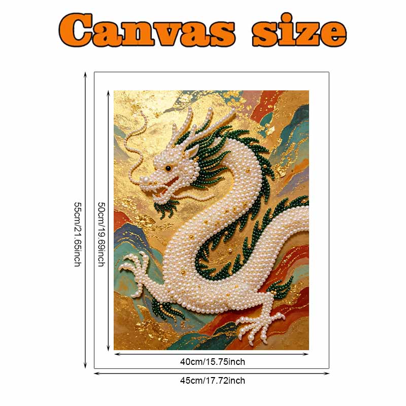 Pearl Art Painting Home Wall Decor Chinese Dragon Pearl Gemstone Painting Picture Crafts Adult/Beginner Gift Creative Home Decor Unframed