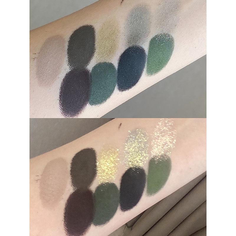 9 kolorów paleta cieni do powiek Retro francuski styl cieni do powiek czarny oliwkowy drobny, nie latający proszek trwała paleta cieni do powiek do makijażu smokey eye