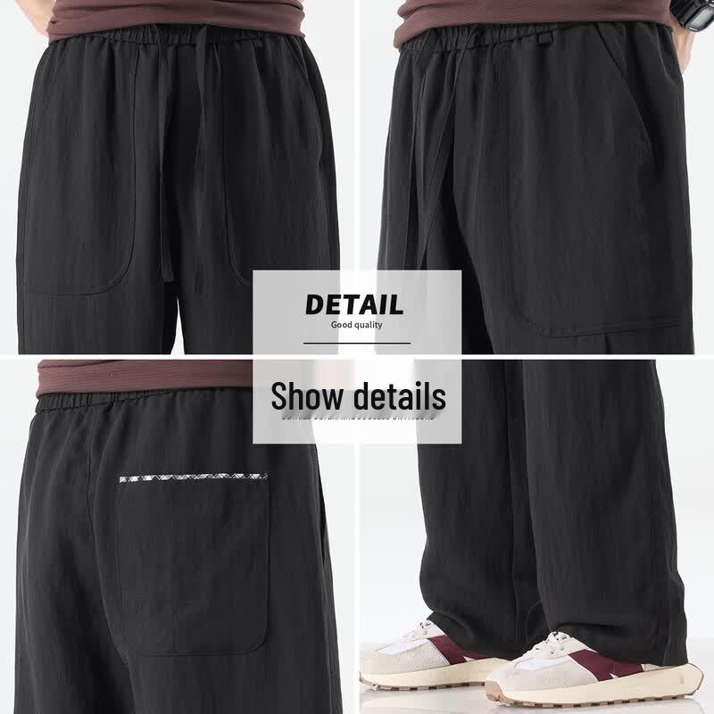 Baleno Men's S&K Linen Blend Straight Casual Pants