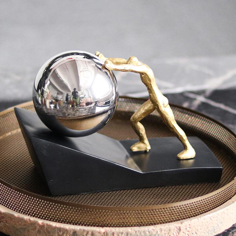 Nordic Sports Push Ball Figure Ornament for Living Room, Bedroom, Hall, Study Model Room Decor.