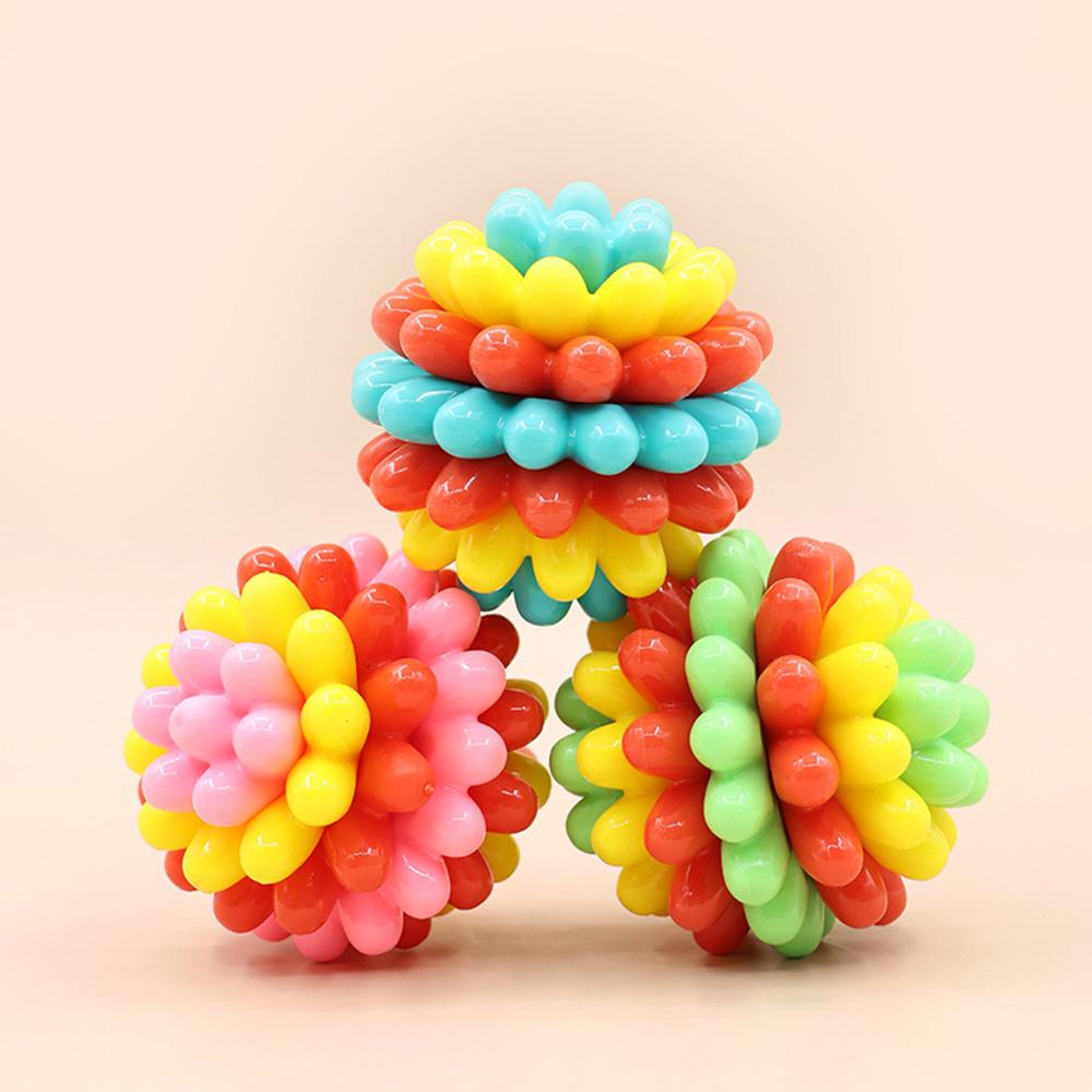 Colorful Multifunctional Durable Chew Ball - Soft Rubber Dog Toy for Interactive Play, Molar Teeth Cleaning, Fun Chewing,