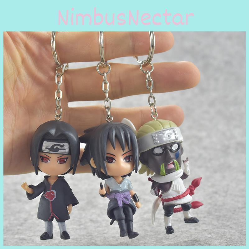 New 6pcs Naruto Pvc Figure Keychain Key Ring Toy Pendant Stylish Anime Cosplay Gift