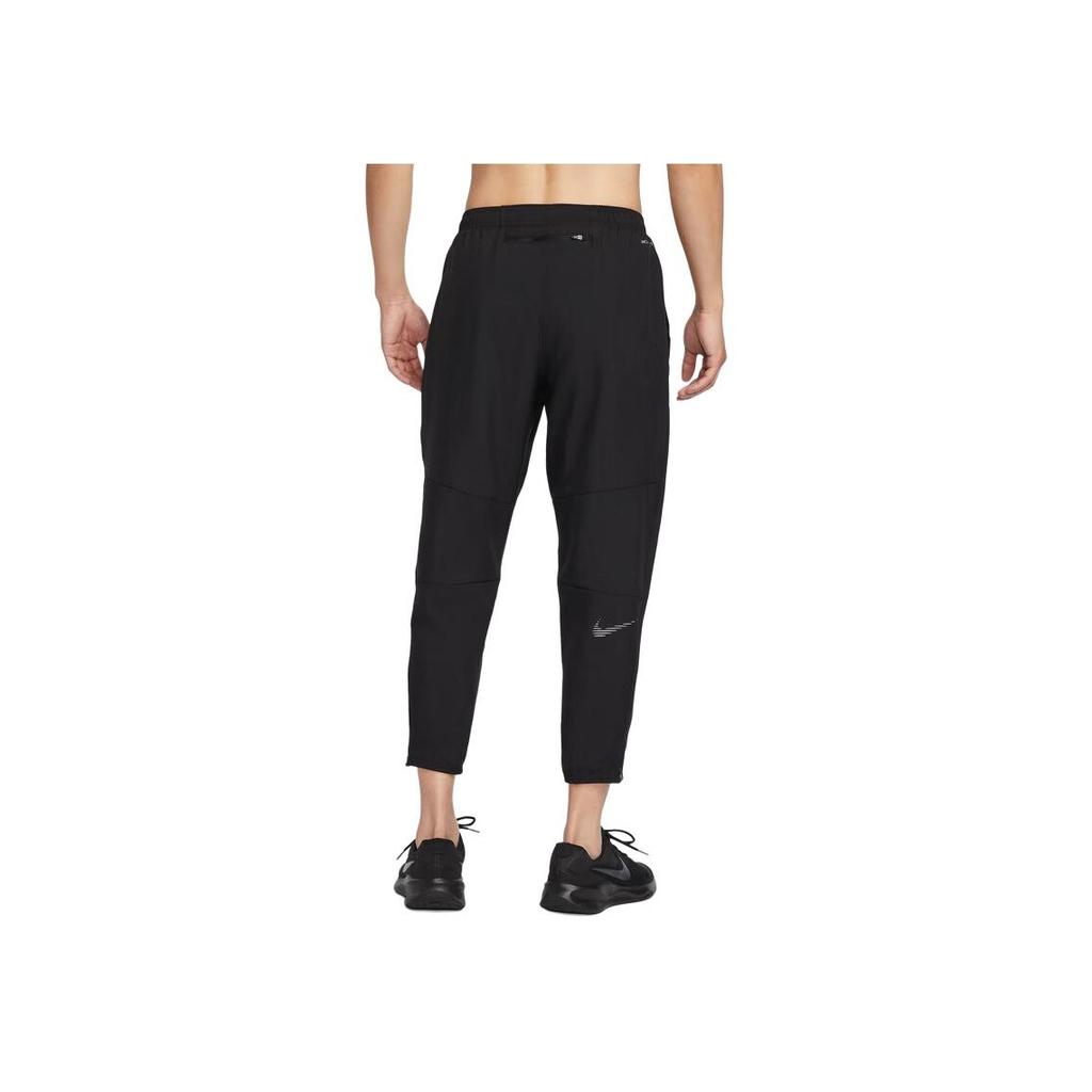 Nike Challenger Dri-Fit Flash Eenvoudig Sneldrogend Geweven Veterschoenen Sport Lange Broek Heren onderkleding Zwart Zilver IB3775-010