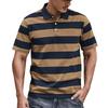 Men's Summer Stripe Print Button Lapel Loose Short Sleeve Top