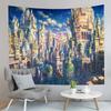 Fantasy Cartoon Castle Tapestry Seaside Reef Tapestry Land and Ocean Tapestry Living Room Dorm Bedroom Decoration Tapestries