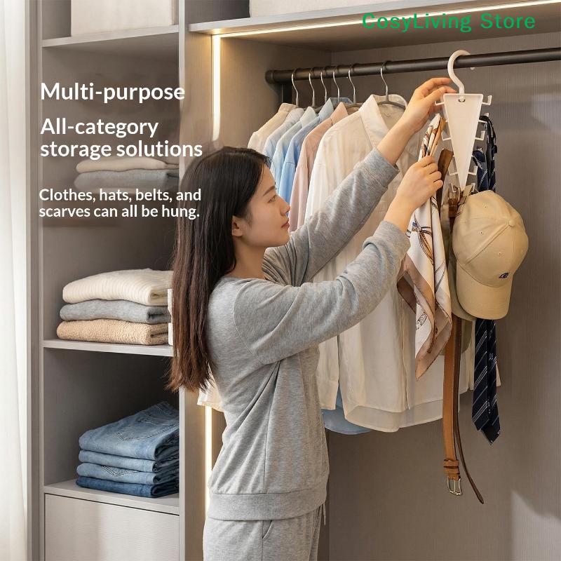 [CL]Double Sided 12 Hooks Storage Rack V Shaped Baseball Cap Holder Belt Hat Scarf Organizer Hooks Wardrobe Space Saving Rack