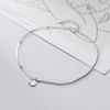 Fashion Simple 925 Sterling Silver Snake Chain Round Lucky Letter Charm Anklet Foot Jewelry for Women Girls