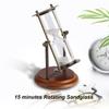 15 Minutes Metal Rotating Sand Glass Timer Clock Hourglass Table Ornament Home Decor Gift