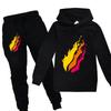 Casual Comfortable Boys' Printed Hooded Suit Sweater Fashionable Loose Clothing Sets Boys
