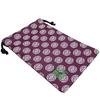 Senshishuin Nishijin-ori Gold Brocade Drawstring Bag (Lined) Light Purple with White Circle Pattern, Medium Size