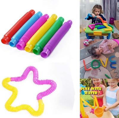 Nytt Kreativt Sensorisk Leke Stresslindring Klemleke Autisme Fidget Leker Anti Stress Plast Belger Teleskoprør Godt Laget