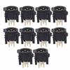 10pcs 3-Core XLR Male Socket Audio Connector Mount Chassis Gold-Plated Copper