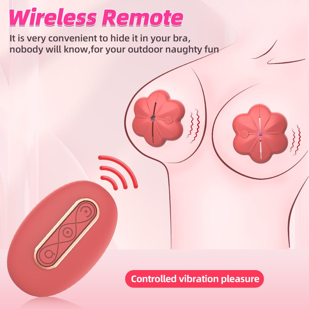 Electric Breast Clip Vibrator Wearable Remote Control Breast Stimulator Erotic Tease Nipple Breast Masturbator G-spot Massager