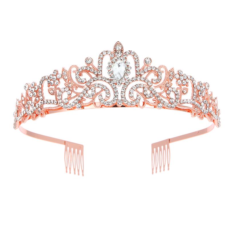 European & American Fashion Crystal Crown Bridal Headdress for Birthdays & Bachelorette Parties