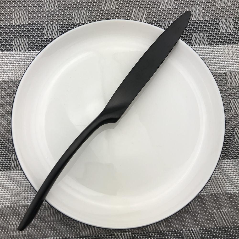Accessories Top Quality Stainless Steel Scoop Forks Kinfe Party Dinnerware Set Matte Black Cutlery Set Drop Shipping 1 Piece
