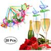 Healifty 20pcs Flower Bendable Straws Hawaiian Party Umbrella Plastic Cocktails Drink Straws Summer Beach Swimming Pool Favors for Tropical Luau