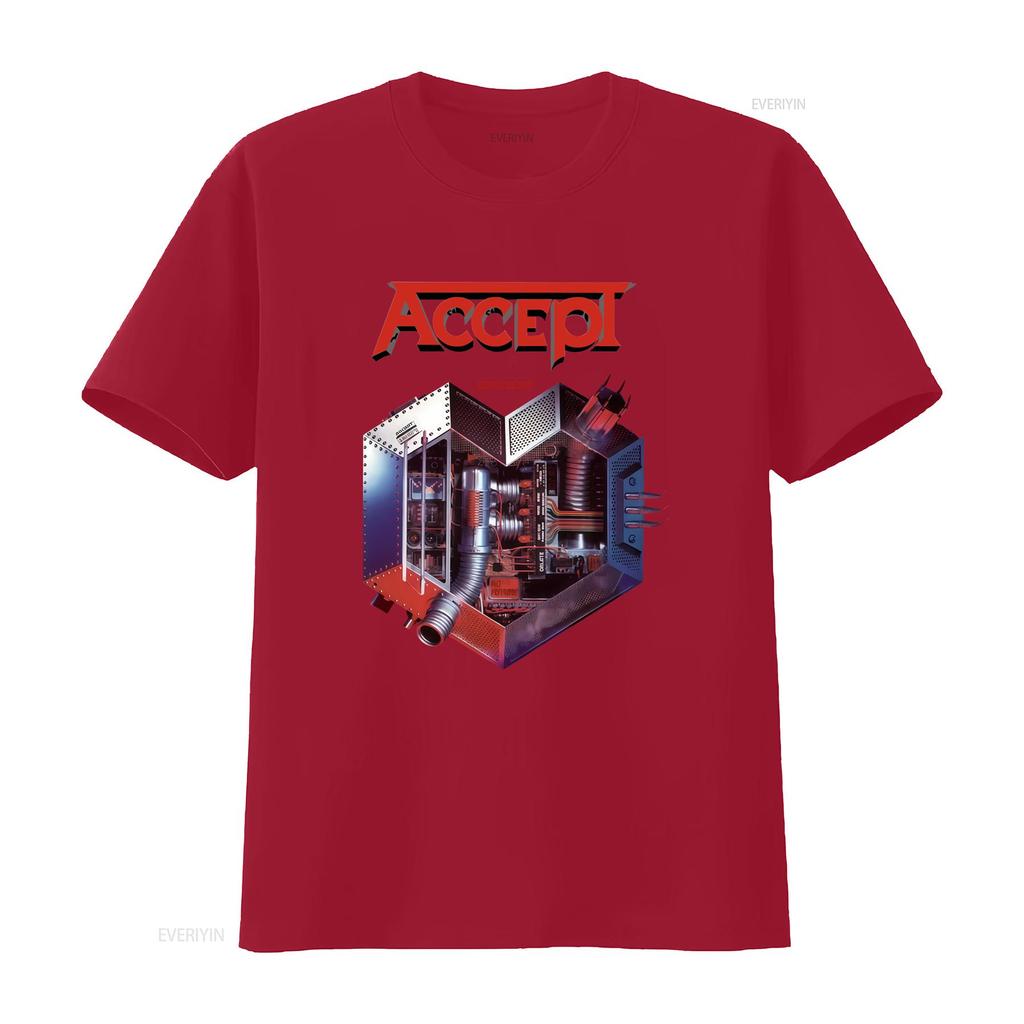 ACCEPT METAL HEART Album Design T Shirt Sizes S 5XL MR319 Band Merch Music Lover  Vintage Washed Versatile Casual Soft Fashion