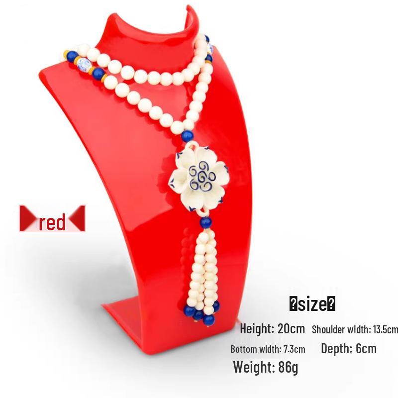 White Acrylic Pendant Necklace Display Stand красный