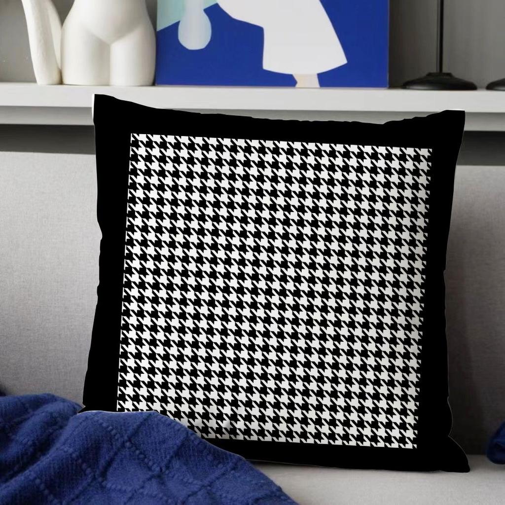 Ins Nordic Geometry Black and White Pillowcase Light Luxury Home Sofa Cushion Cover Living Room Bedroom Pillow Cover