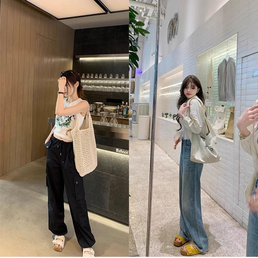 Cowhide Lazy One-pedal Double-breasted Beach Thick-bottomed Sandals for Women's Summer Wear