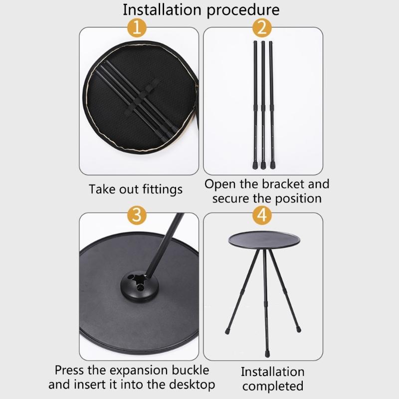 Camping Rundtisch Outdoor Tourist Tragbar Faltbar Leicht Aluminiumlegierung Selbsthebender Tisch Outdoor Zubehör