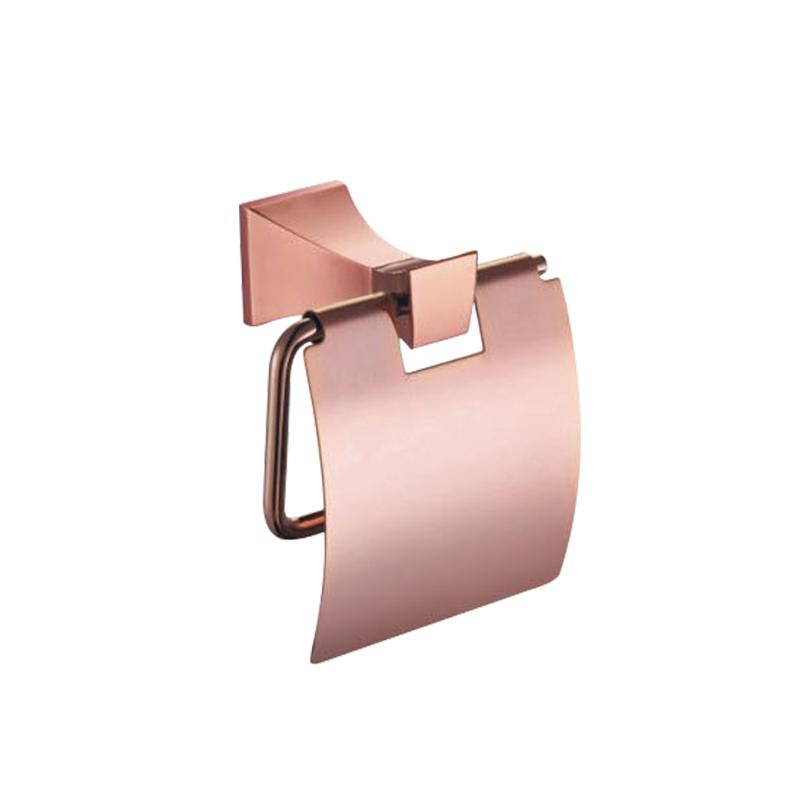 Square Paper Holder Robe Hook Towel Bar Ring Glass Rack Soap Holder Toilet Brush Holder Tumbler Rose Gold Bathroom Accessories