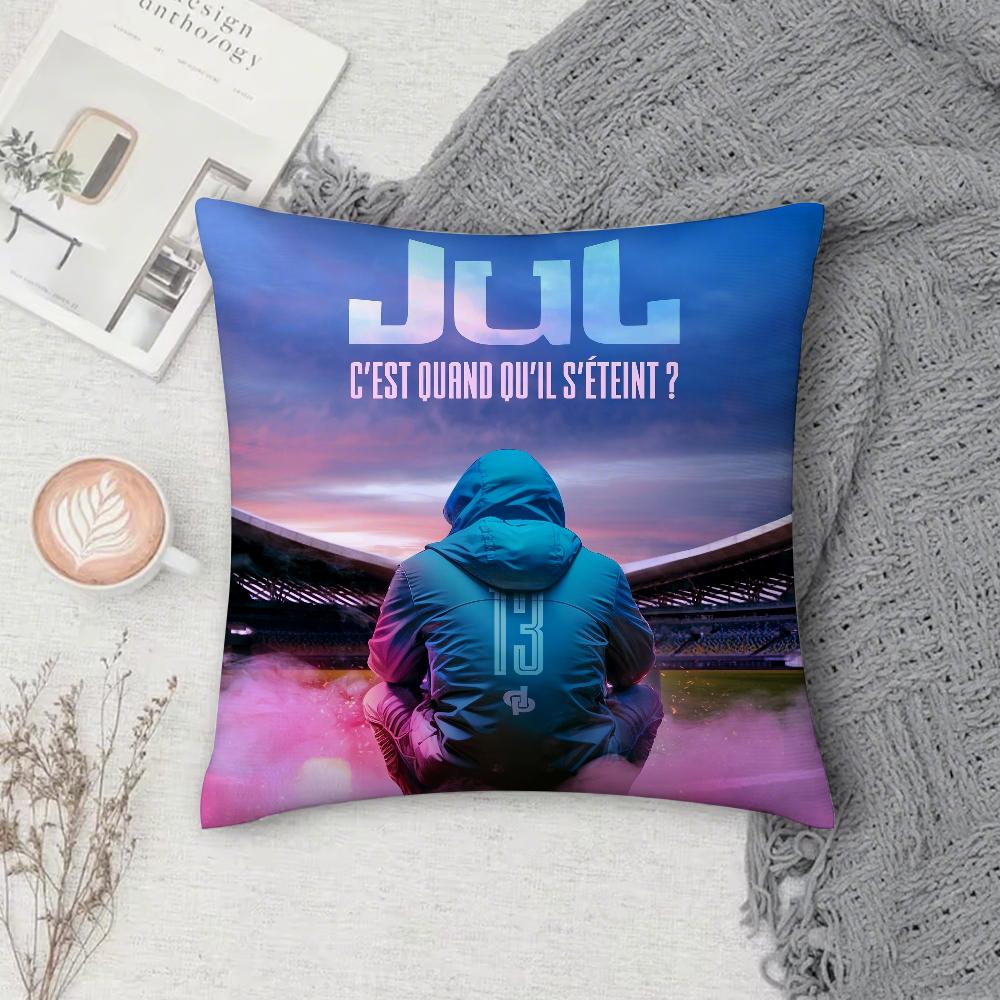 Hot Rapper JuL Inarretable Pillow Case Square Double-Sided Printing Short Plush Sofa Cushion Cover Bedroom Bedside Pillow 12x12Inch