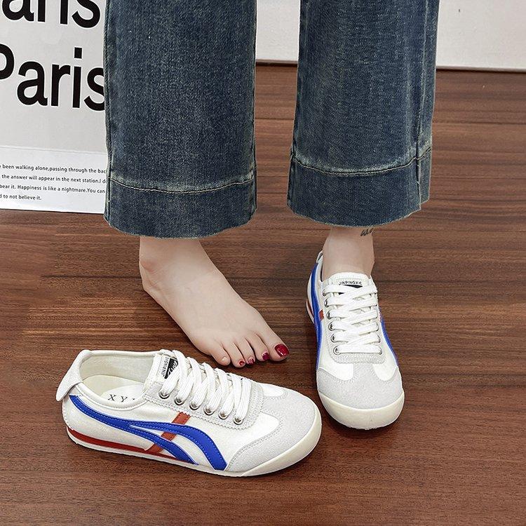 [Leather Thick Sole] 4.5cm Soft Collapse~ Heightening Silk Stepping Heel Jogging Forrest Gump Shoes Casual Shoes Women's Training Shoes