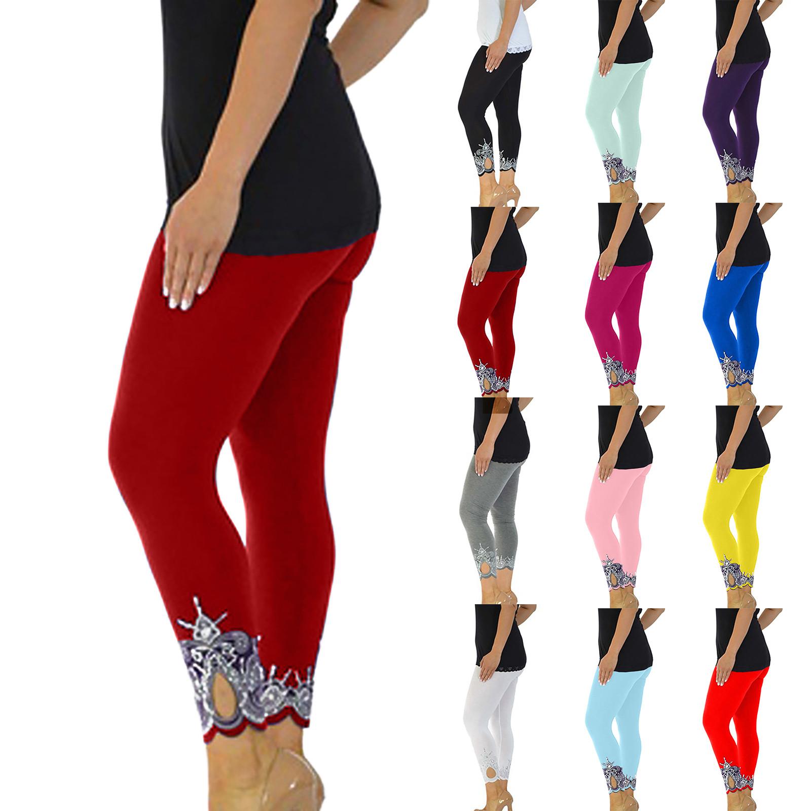 

Женская спортивная печати тренировки йоги середины талии работает брюки фитнес упругой леггинсы