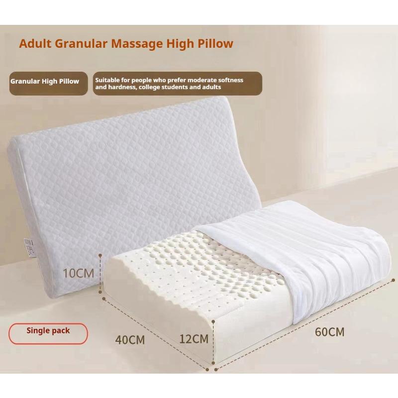 Natural Latex Pillow for Adults & Kids - Massage Neck Support Pillow Orthopedic Cervical Relief & Healthy Sleep Aid