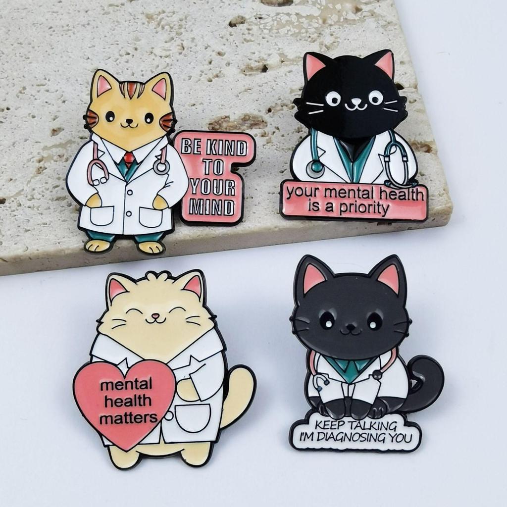 Creative Health & Wellness Brooch: Cute Animal Doctor Shape Badge Souvenir