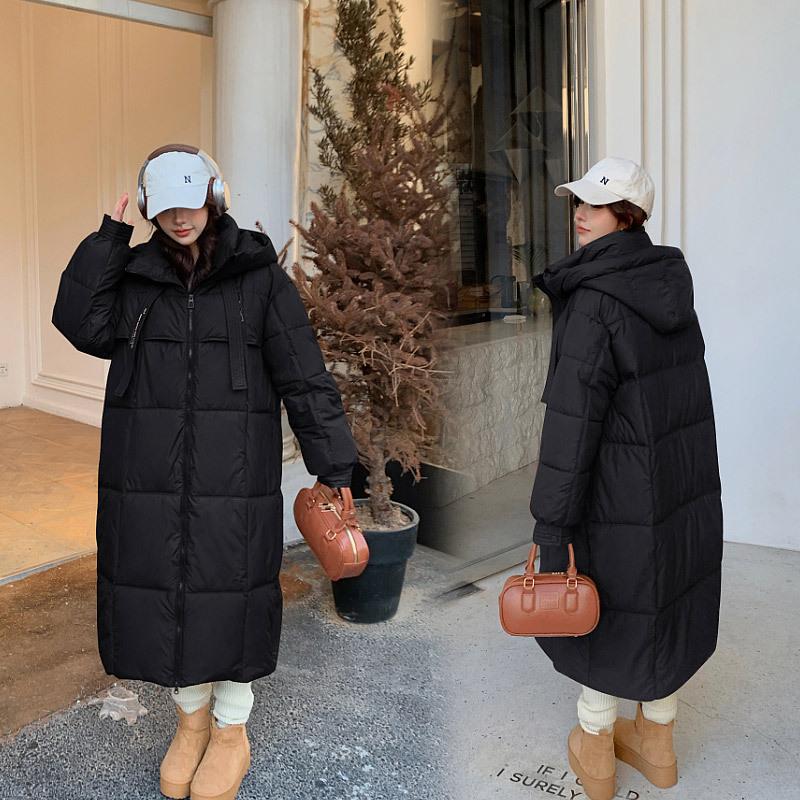 2025 winter down cotton coat large size over knee long cotton-padded coat women fashionable cotton-padded coat